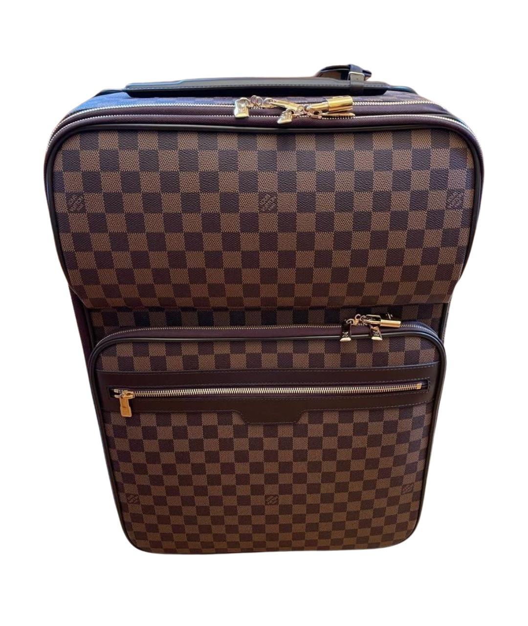 LOUIS VUITTON Коричневый чемодан из искусственной кожи, фото 1