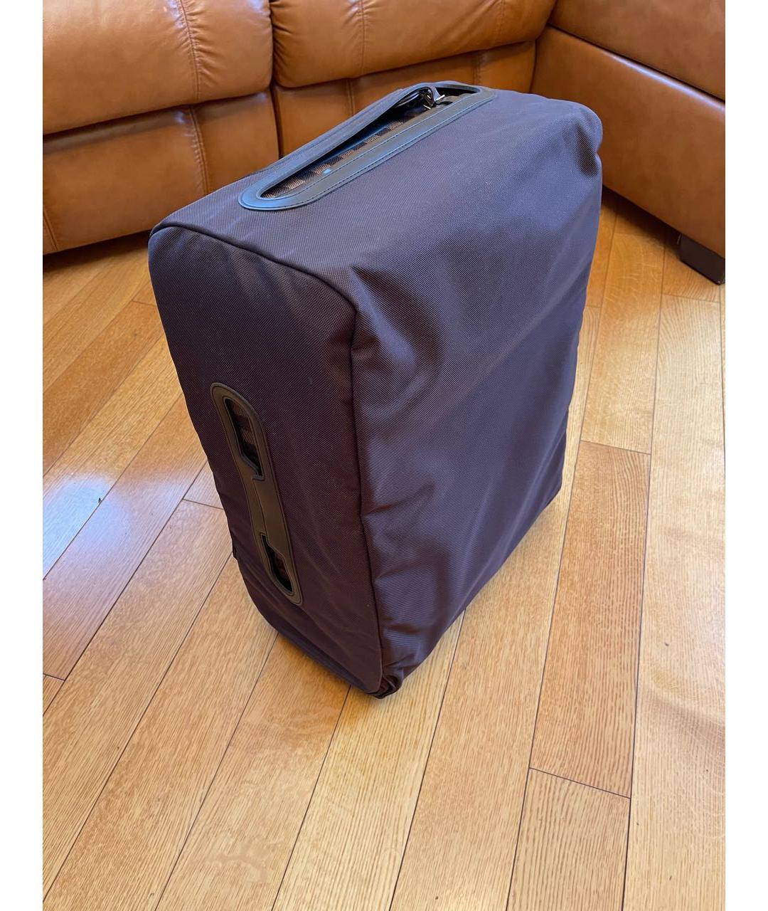 LOUIS VUITTON Коричневый чемодан из искусственной кожи, фото 5