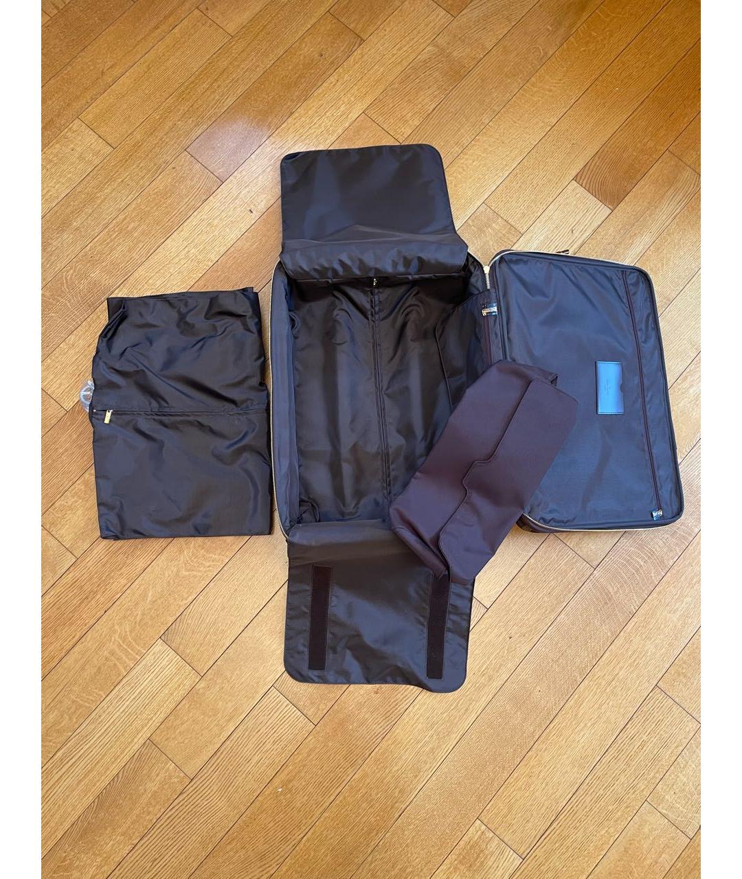 LOUIS VUITTON Коричневый чемодан из искусственной кожи, фото 4