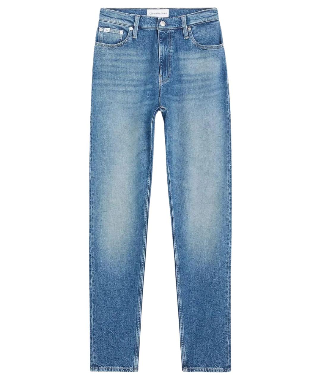 CALVIN KLEIN Голубые хлопковые джинсы слим, фото 1