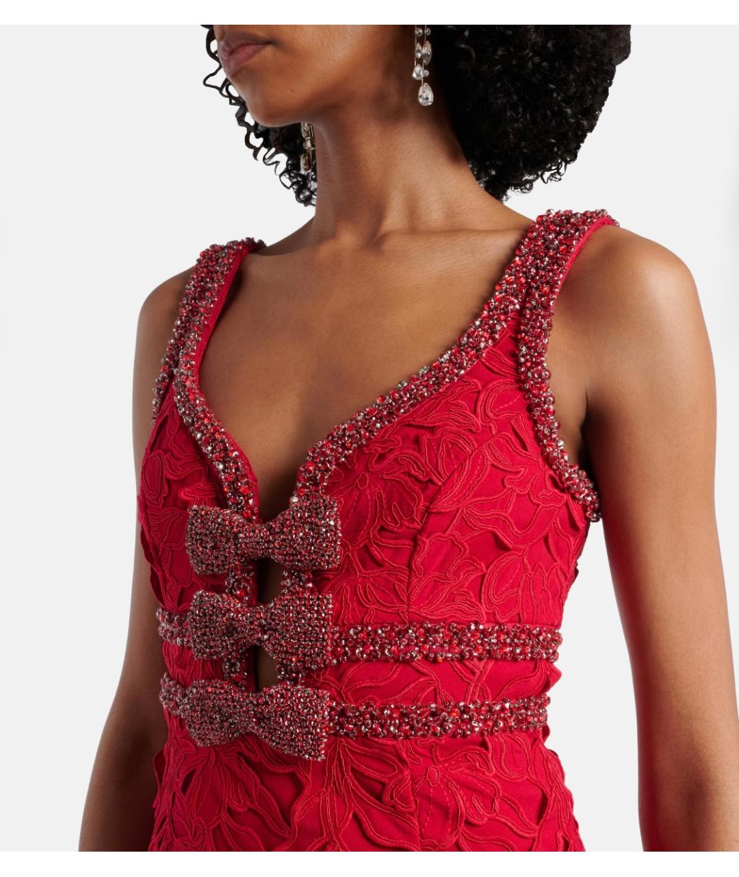 REBECCA VALLANCE Красное полиэстеровое коктейльное платье, фото 4
