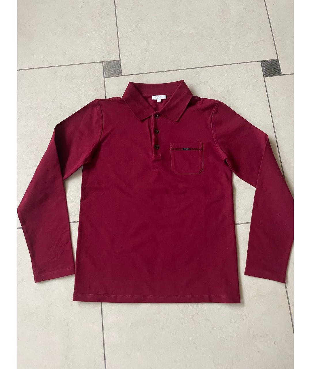 GUCCI Бордовая хлопковая детская рубашка, фото 6