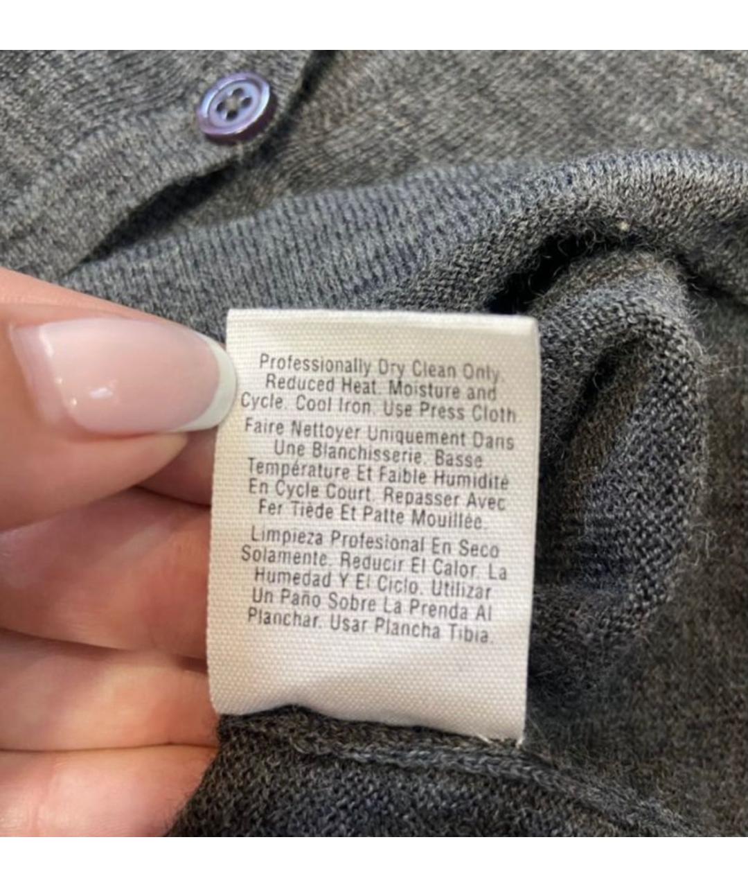 DKNY Серый шерстяной кардиган, фото 7