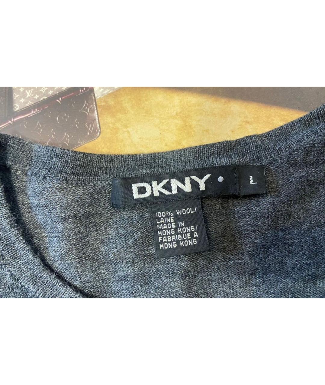 DKNY Серый шерстяной кардиган, фото 8