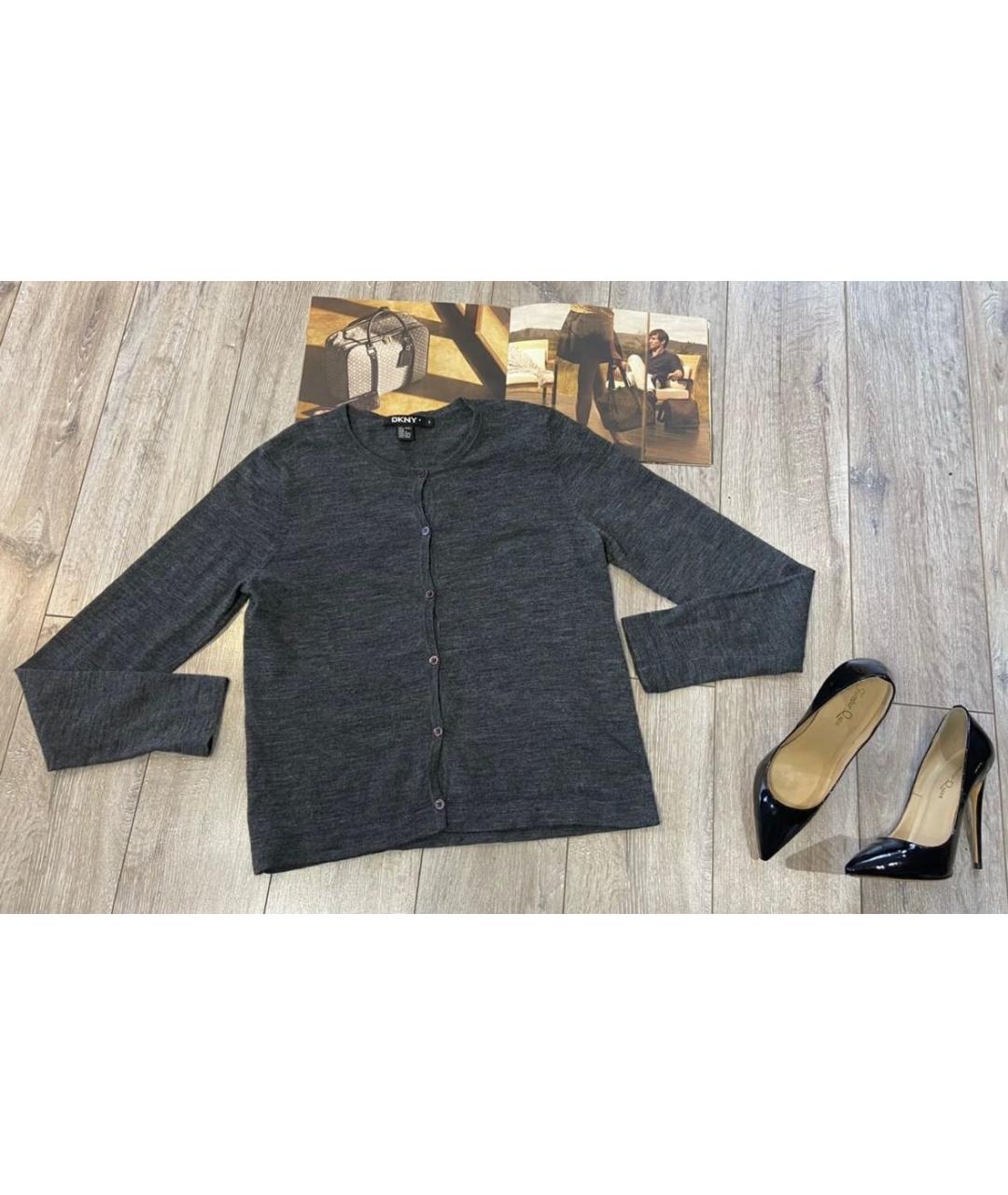 DKNY Серый шерстяной кардиган, фото 3
