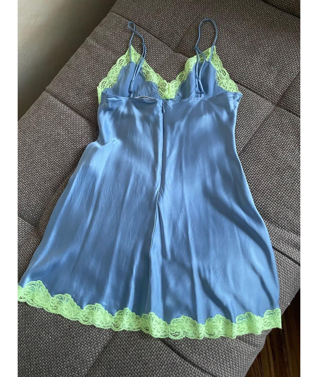 ALEXANDER WANG Голубое шелковое коктейльное платье, фото 2