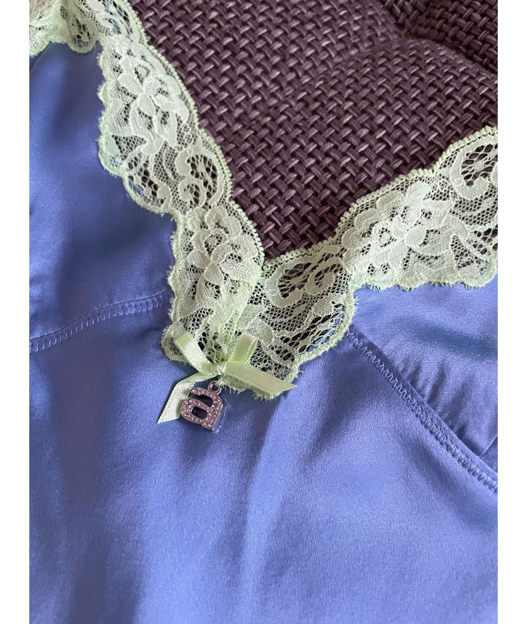 ALEXANDER WANG Голубое шелковое коктейльное платье, фото 3