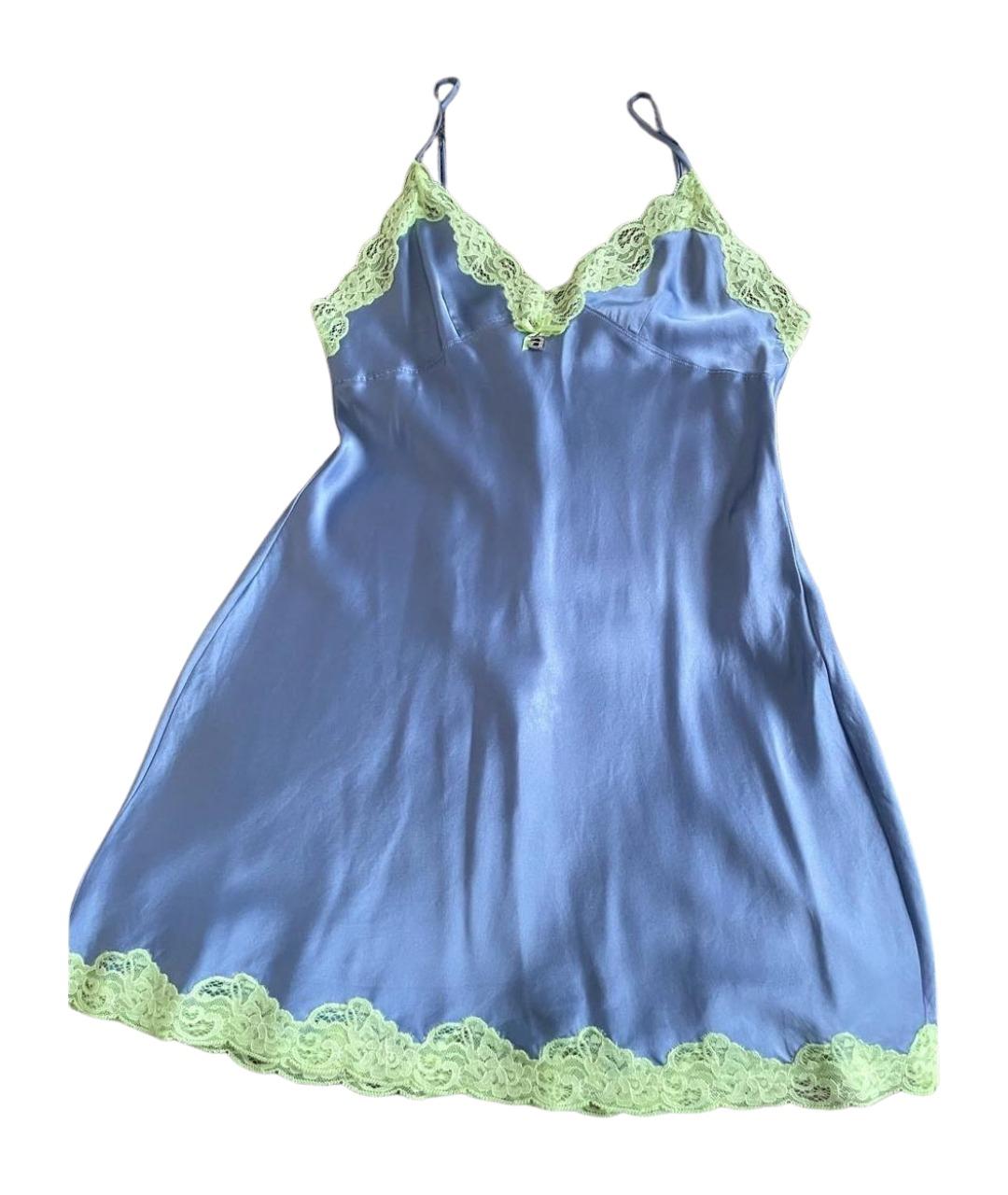 ALEXANDER WANG Голубое шелковое коктейльное платье, фото 1