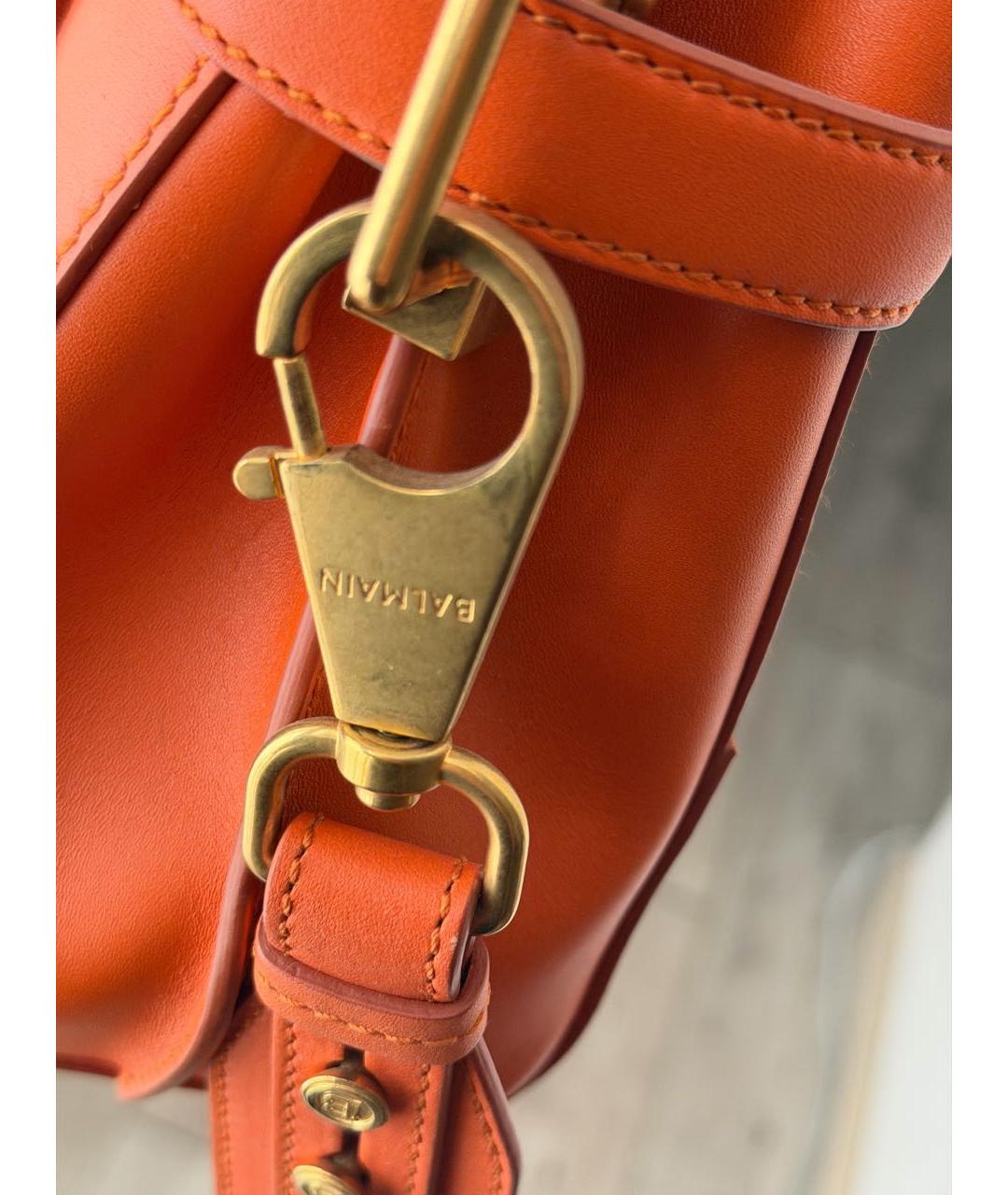 BALMAIN Оранжевая кожаная сумка через плечо, фото 7
