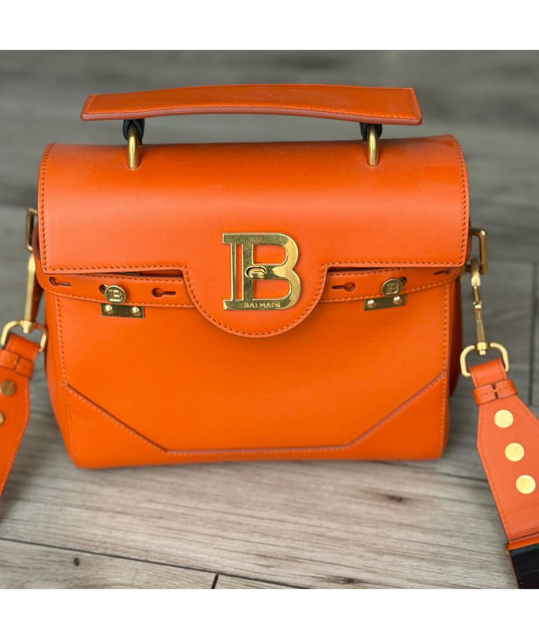 BALMAIN Оранжевая кожаная сумка через плечо, фото 8