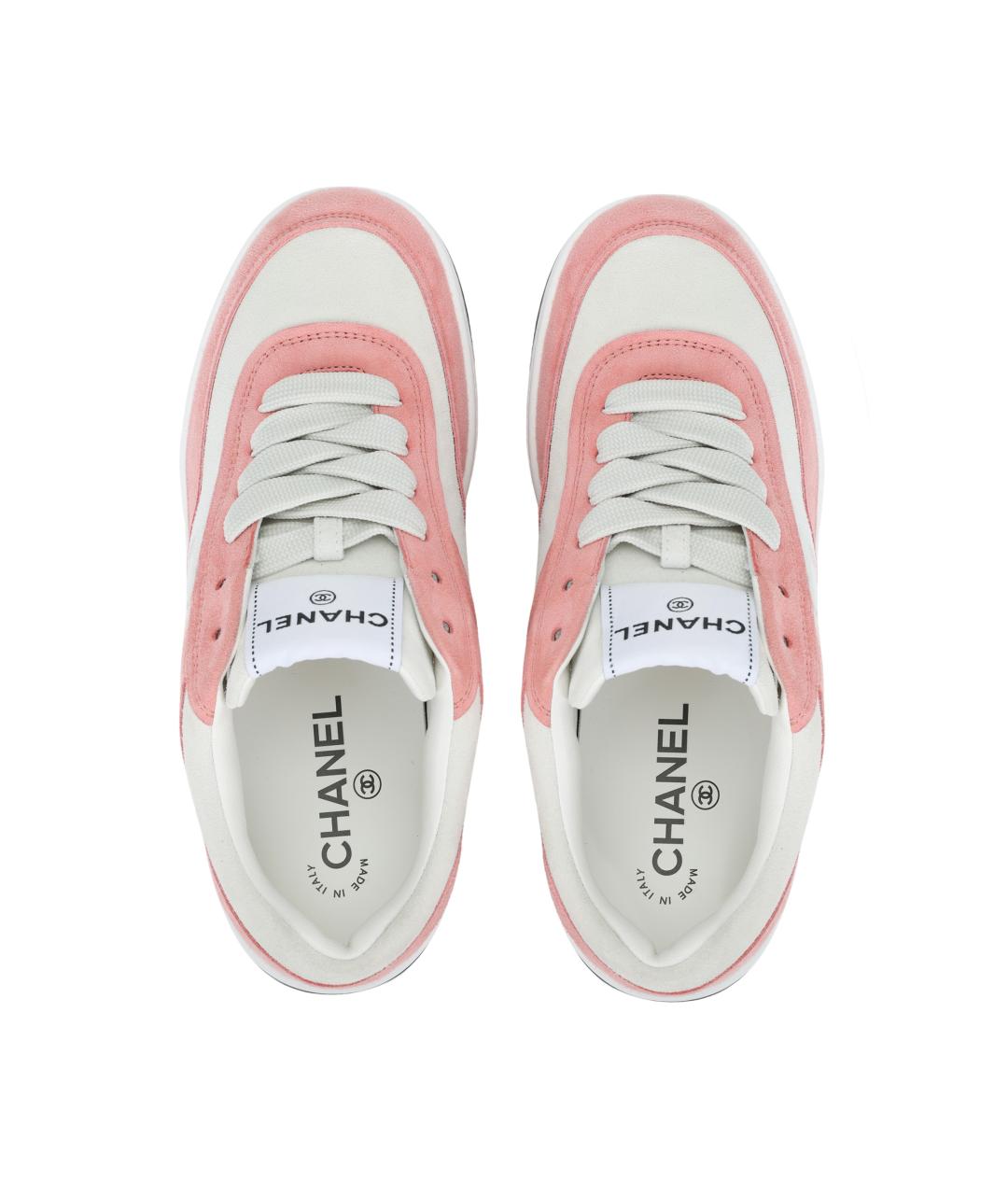 CHANEL Розовые кожаные кеды, фото 3