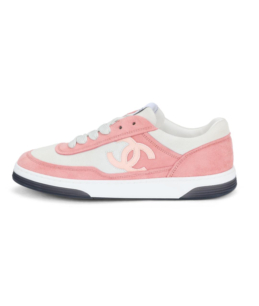 CHANEL Розовые кожаные кеды, фото 6