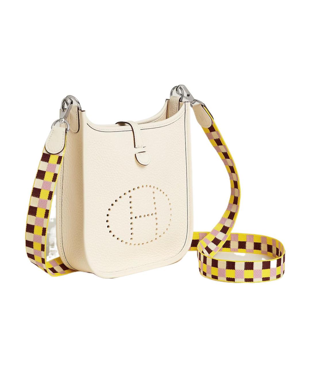 HERMES Бежевая кожаная сумка через плечо, фото 3