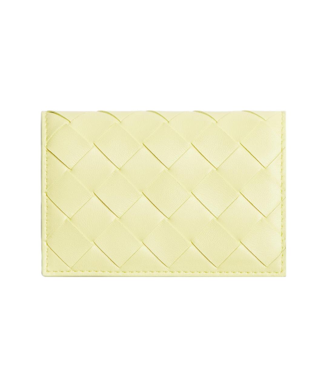 BOTTEGA VENETA Желтый кожаный кардхолдер, фото 1
