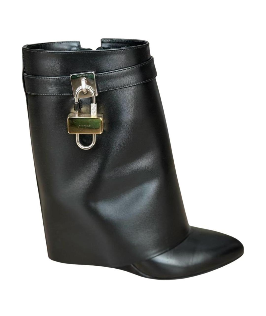 GIVENCHY Черные кожаные ботильоны, фото 1