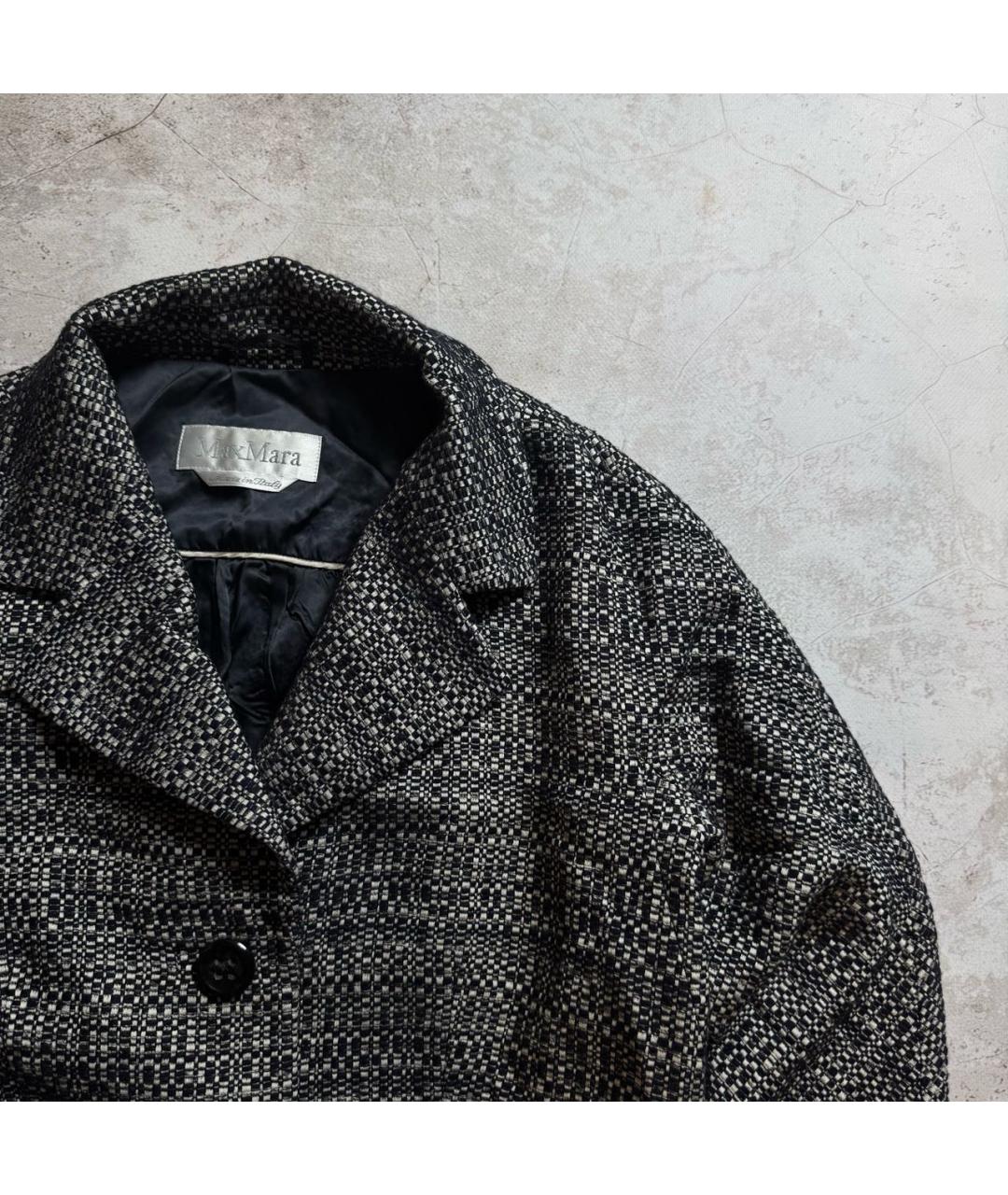 MAX MARA Антрацитовый шерстяной жакет/пиджак, фото 3