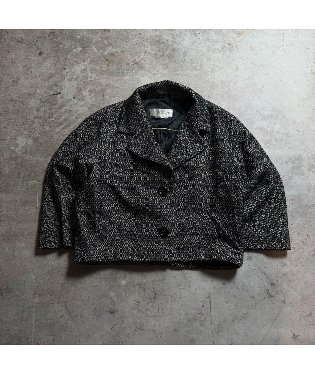 MAX MARA Антрацитовый шерстяной жакет/пиджак, фото 9