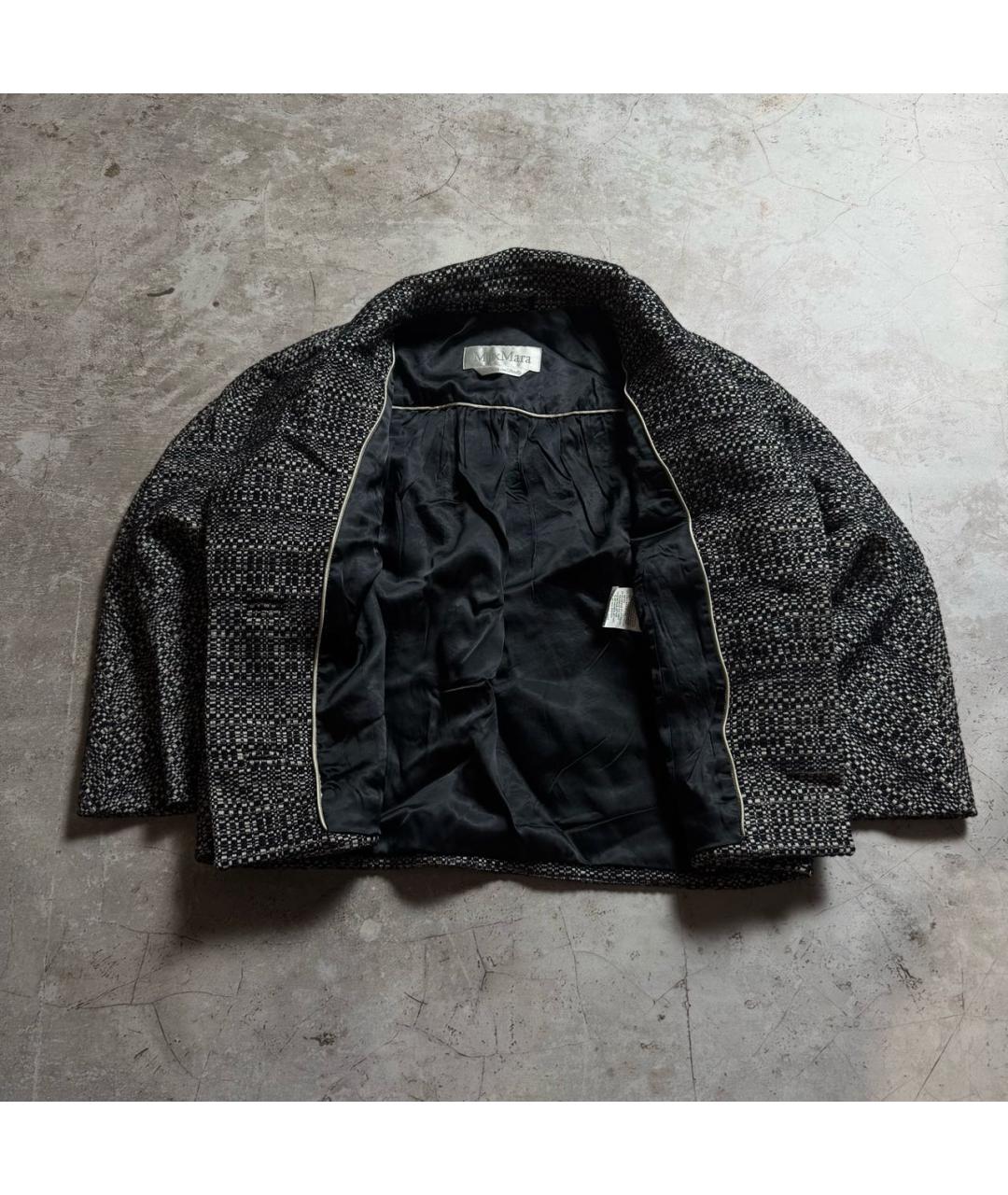 MAX MARA Антрацитовый шерстяной жакет/пиджак, фото 7