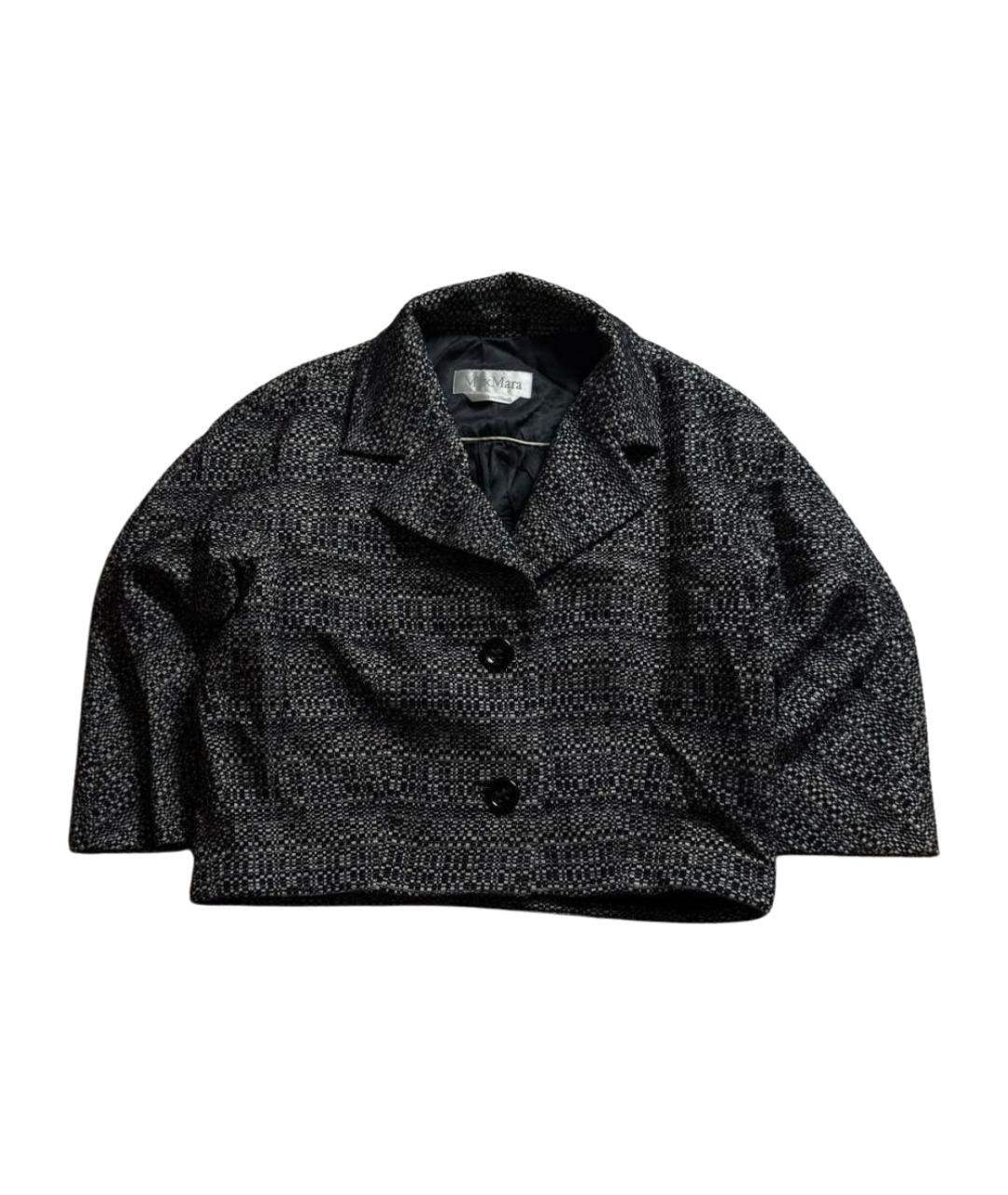 MAX MARA Антрацитовый шерстяной жакет/пиджак, фото 1