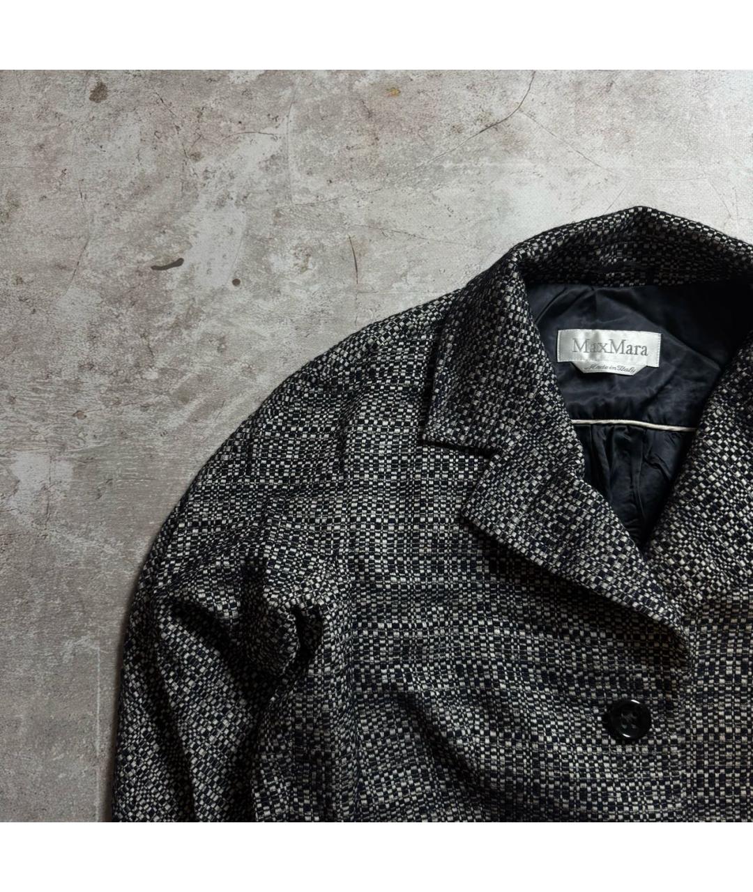 MAX MARA Антрацитовый шерстяной жакет/пиджак, фото 2