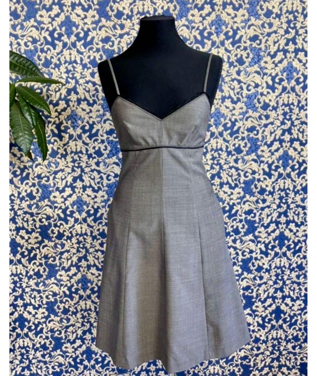 DKNY Серое шерстяное коктейльное платье, фото 2