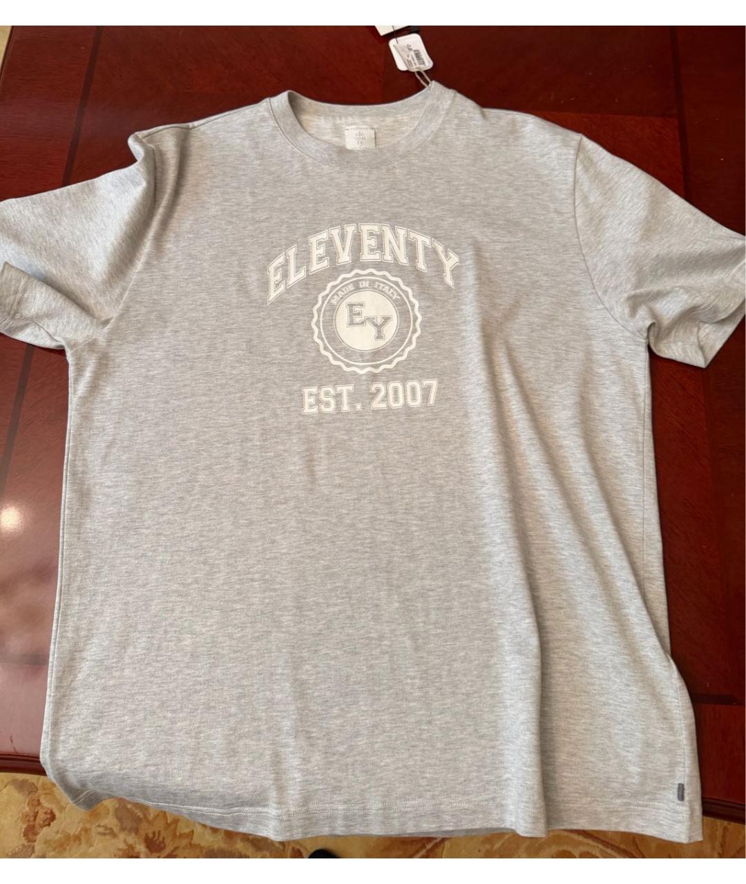 ELEVENTY Серая хлопковая футболка, фото 3