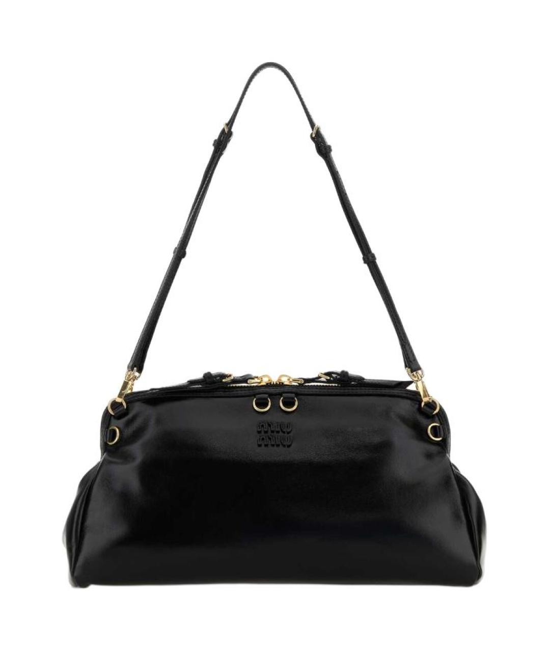 MIU MIU Черная кожаная сумка через плечо, фото 1