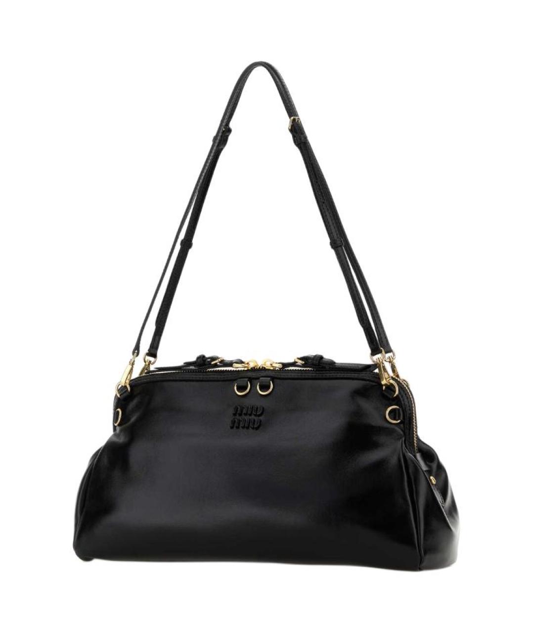 MIU MIU Черная кожаная сумка через плечо, фото 2