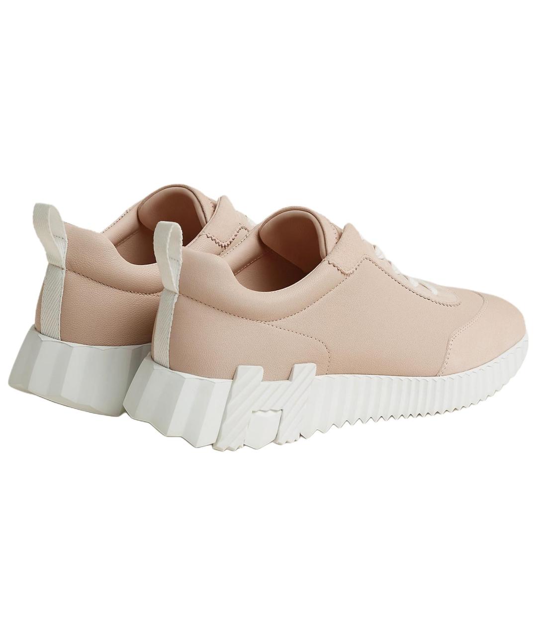 HERMES Розовые кожаные кроссовки, фото 3