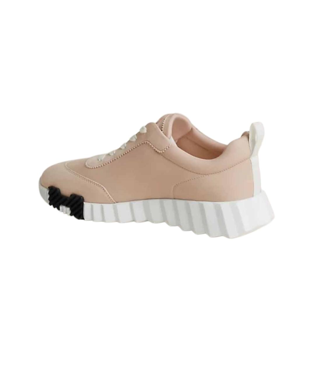 HERMES Розовые кожаные кроссовки, фото 5