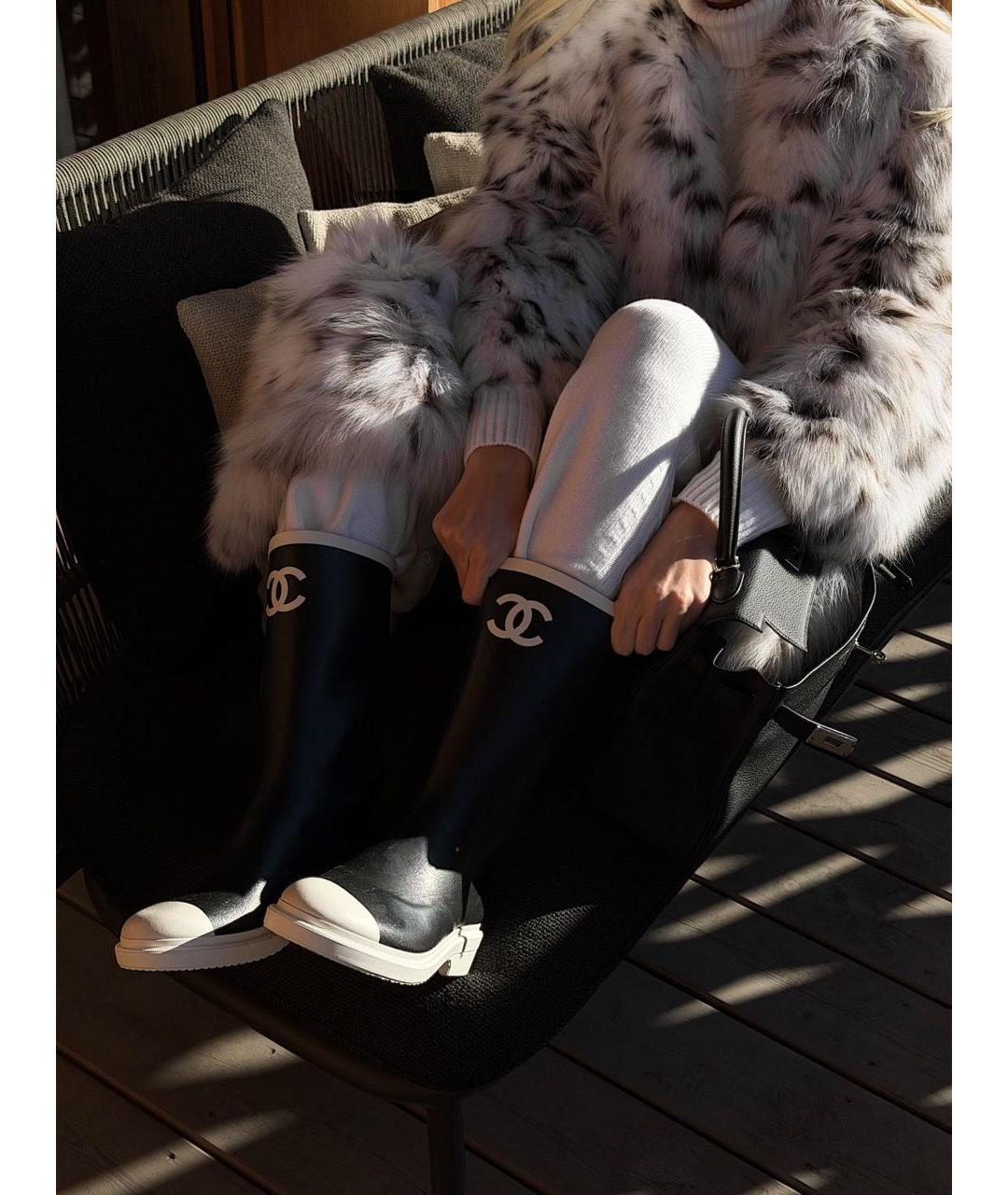 CHANEL Черные резиновые сапоги, фото 5