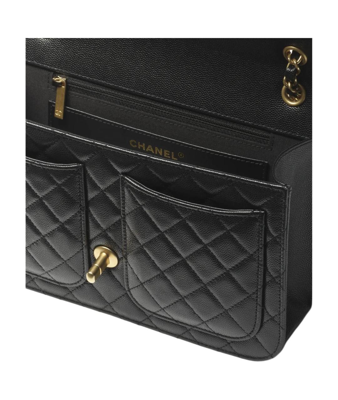 CHANEL Черная кожаная сумка через плечо, фото 4