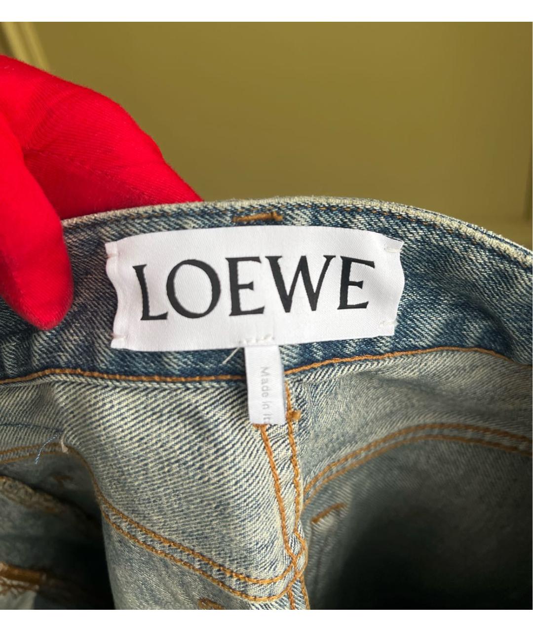 LOEWE Голубые хлопковые прямые джинсы, фото 7