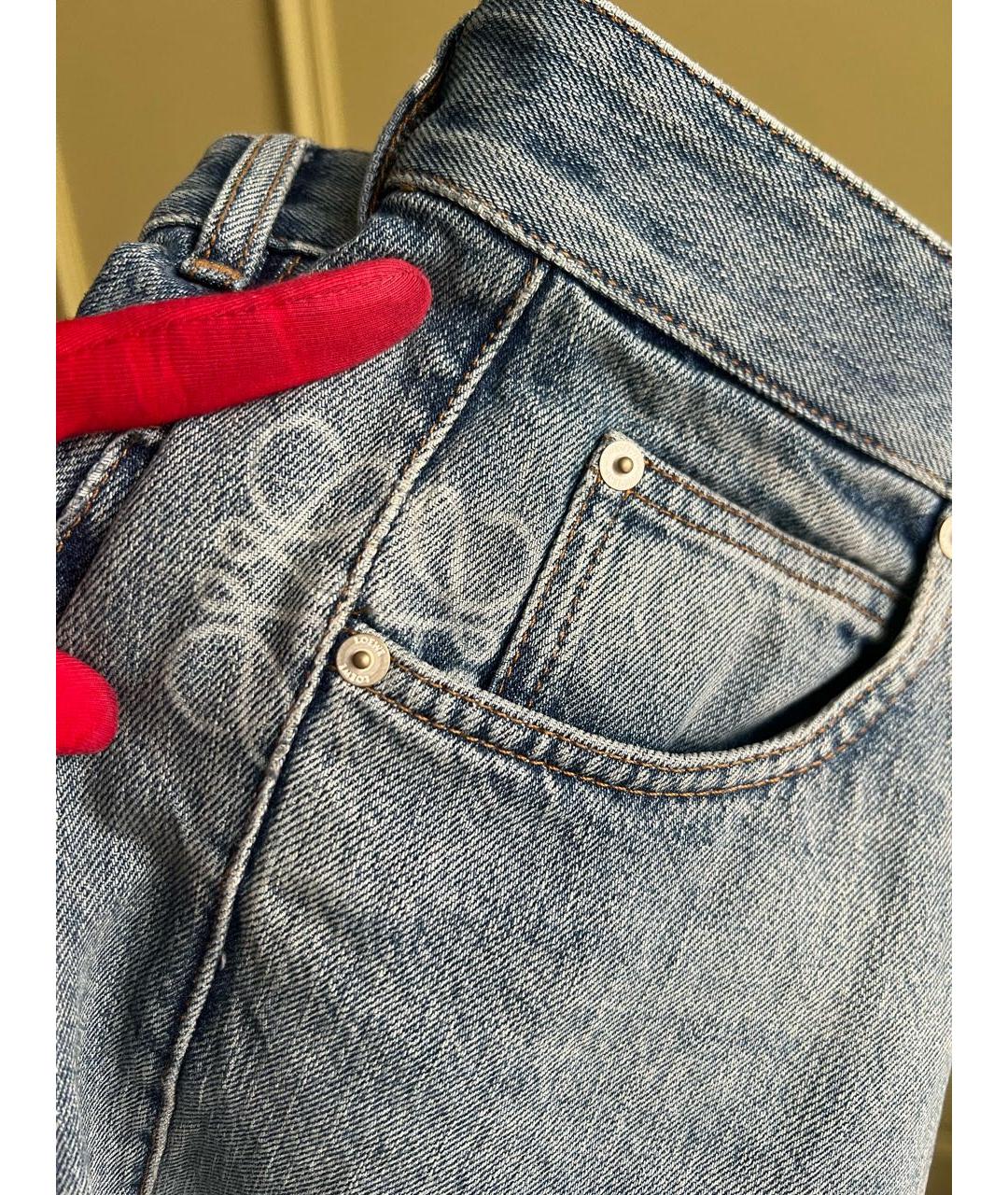 LOEWE Голубые хлопковые прямые джинсы, фото 4