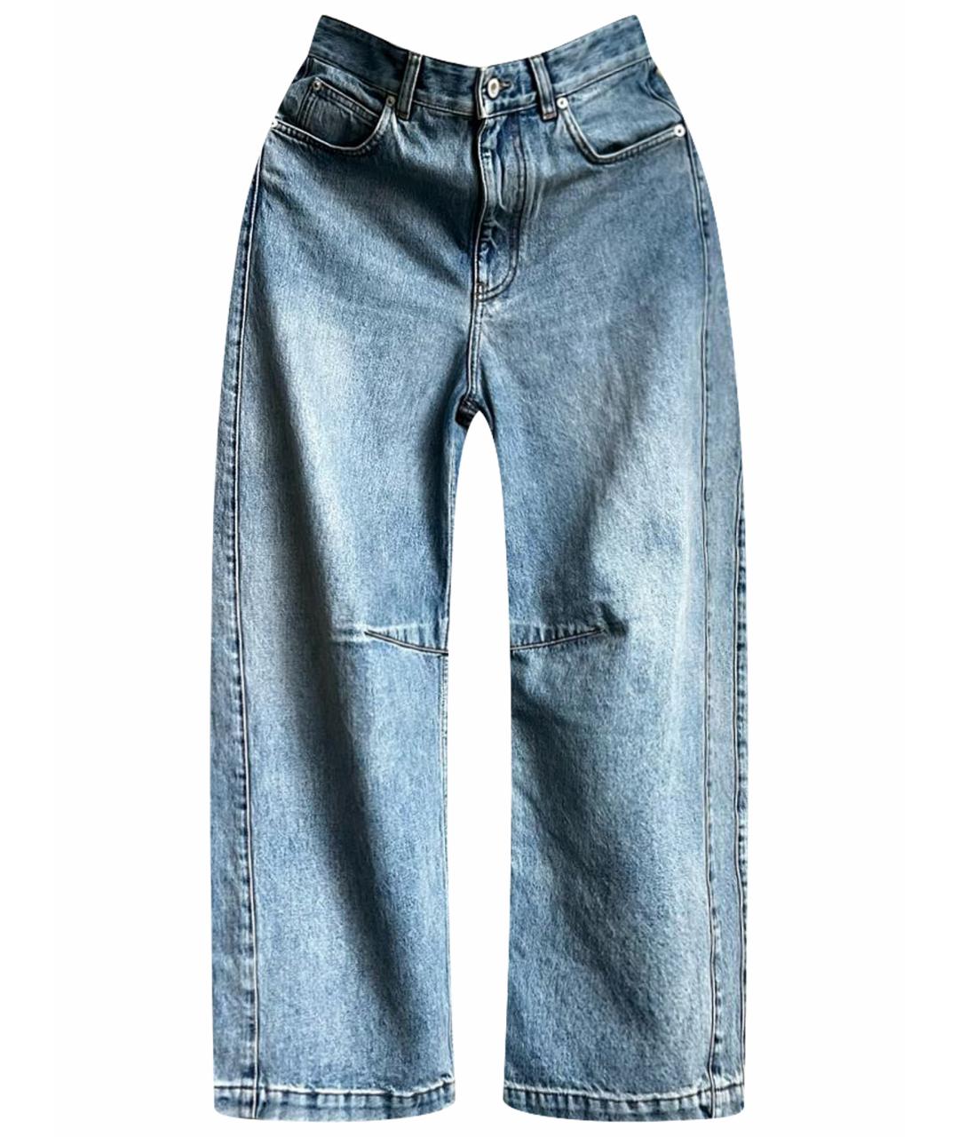 LOEWE Голубые хлопковые прямые джинсы, фото 1