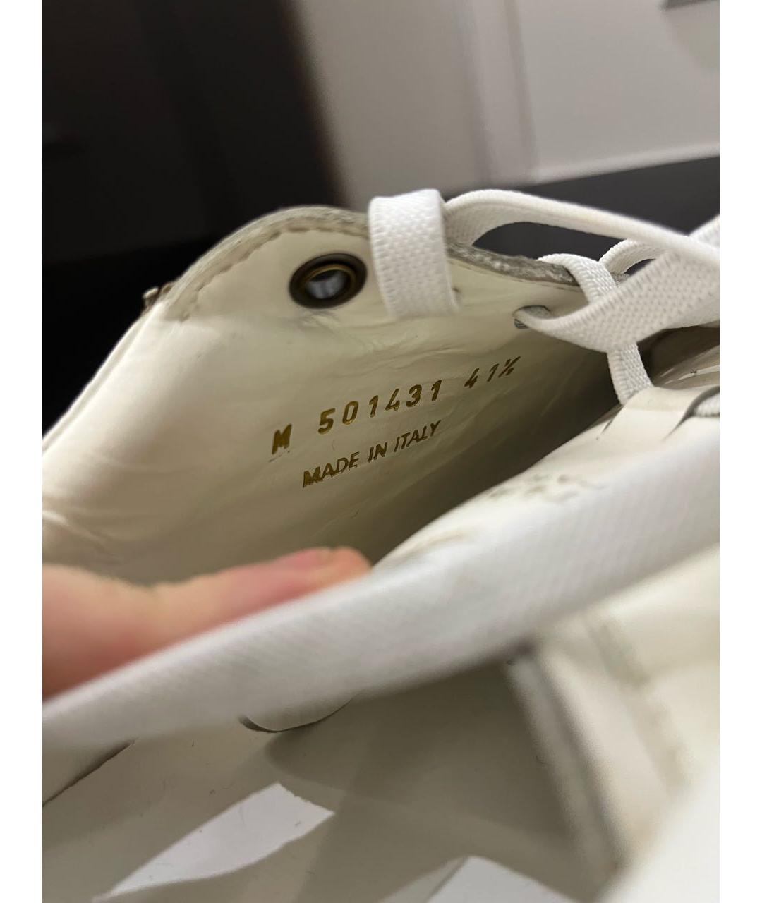 SAINT LAURENT Белые кожаные низкие кроссовки / кеды, фото 7