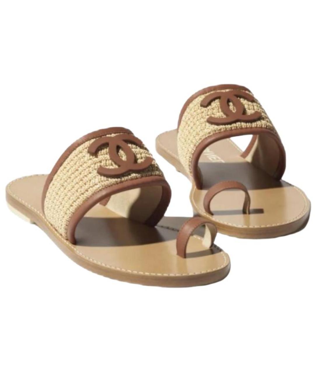 CHANEL Бежевые сандалии, фото 3