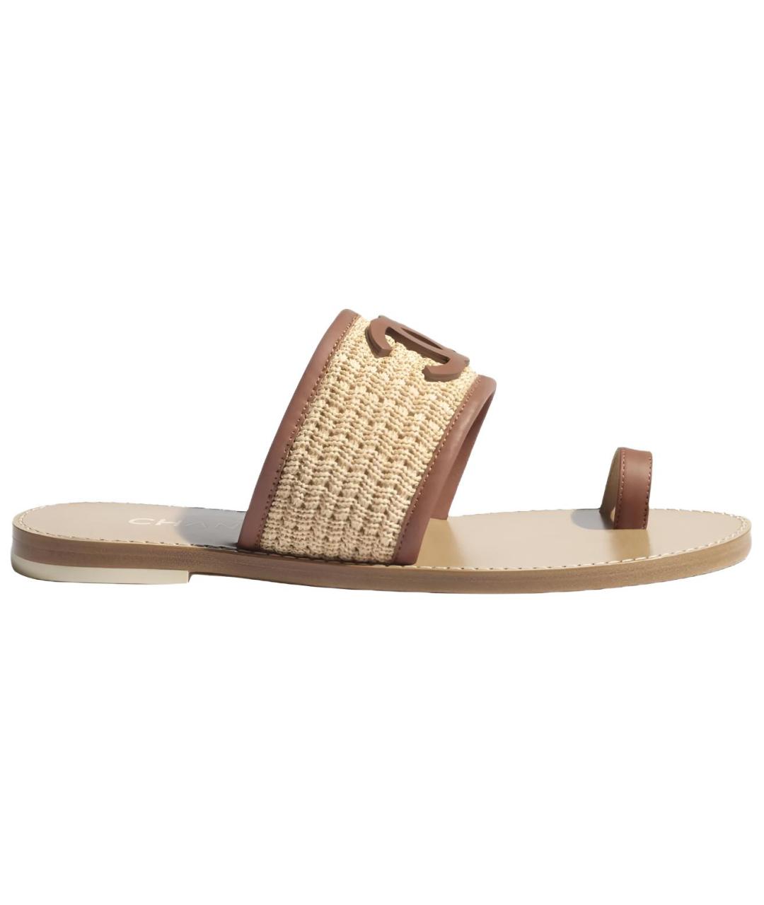 CHANEL Бежевые сандалии, фото 1