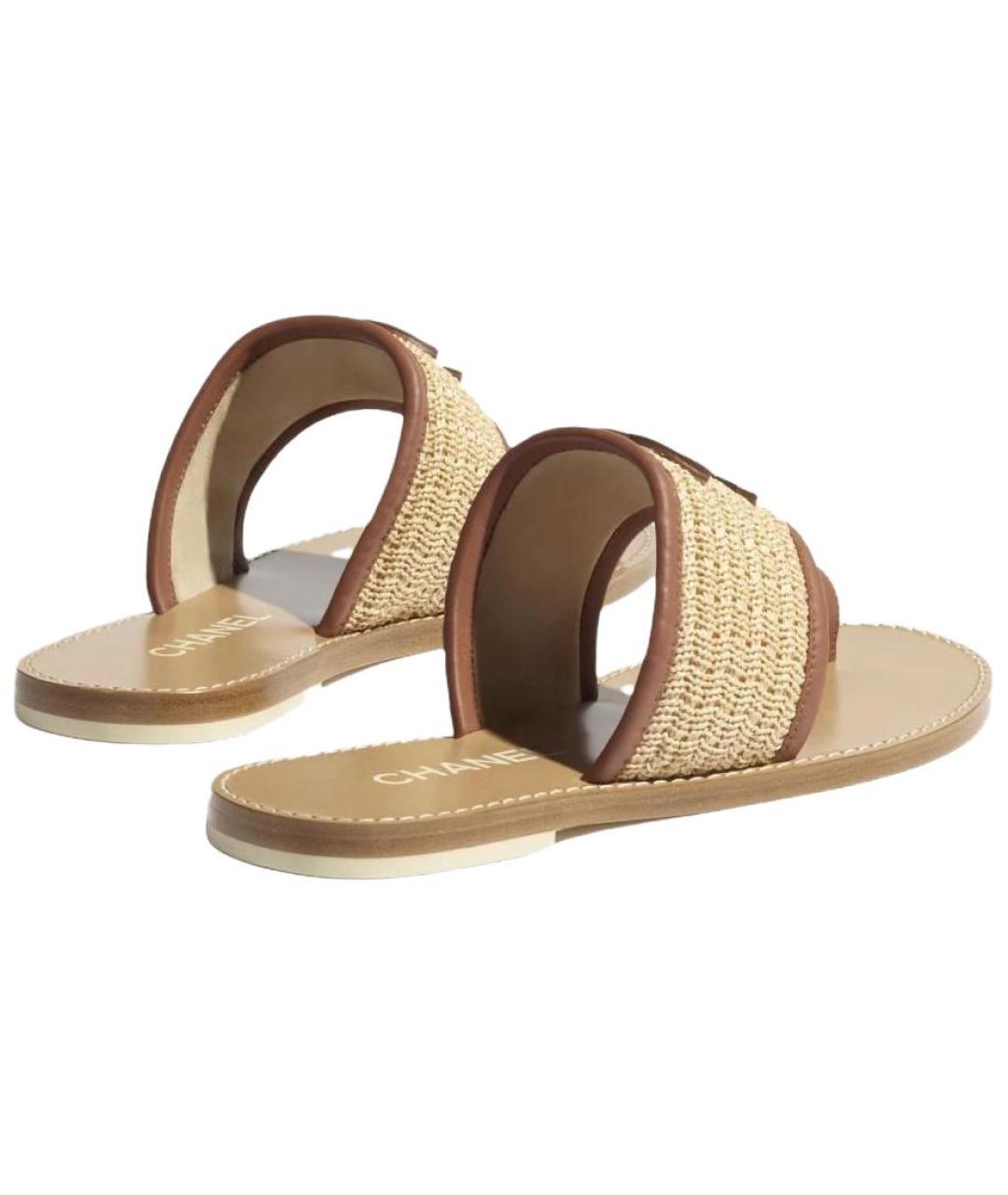 CHANEL Бежевые сандалии, фото 5