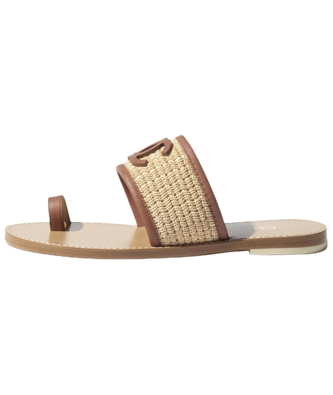 CHANEL Бежевые сандалии, фото 2