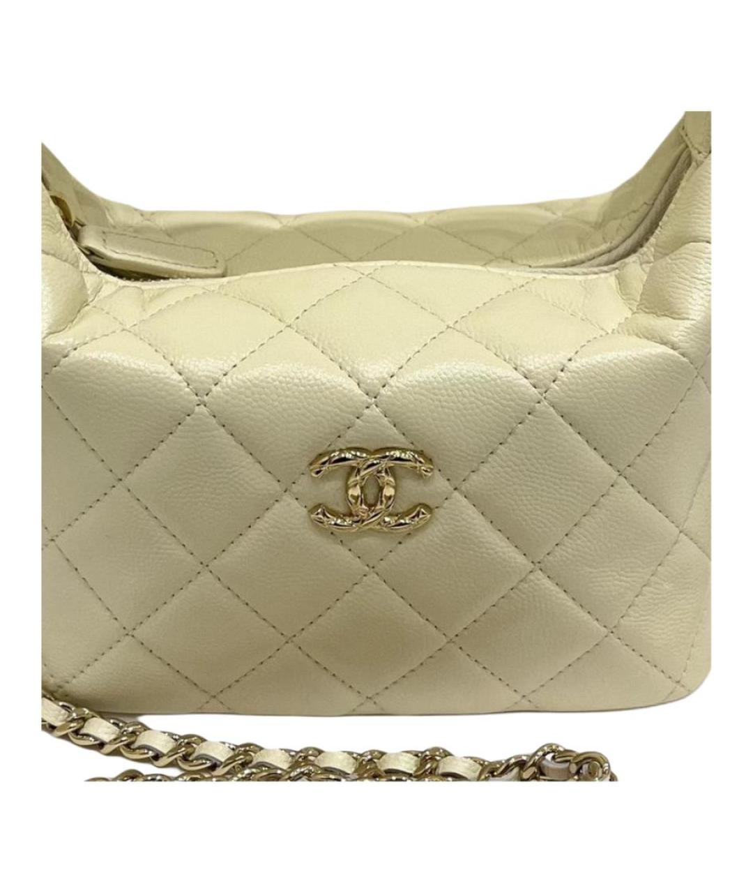 CHANEL Бежевая кожаная сумка через плечо, фото 1