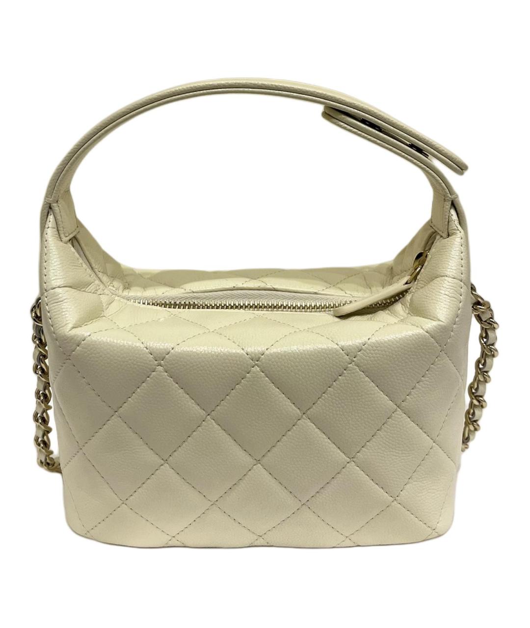 CHANEL Бежевая кожаная сумка через плечо, фото 3