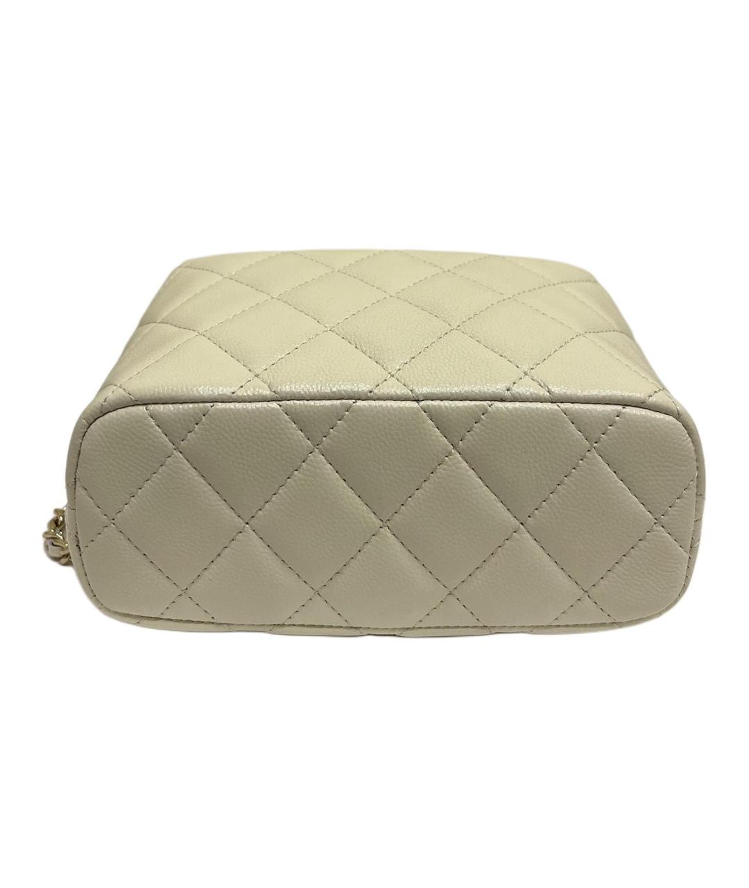 CHANEL Бежевая кожаная сумка через плечо, фото 4