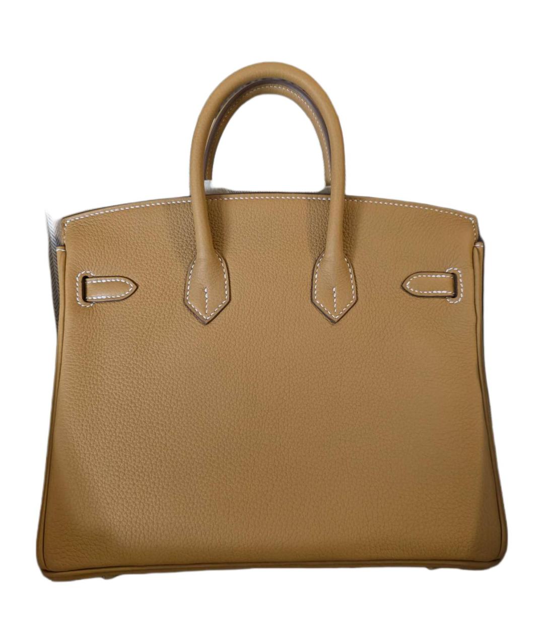 HERMES Коричневая кожаная сумка с короткими ручками, фото 2