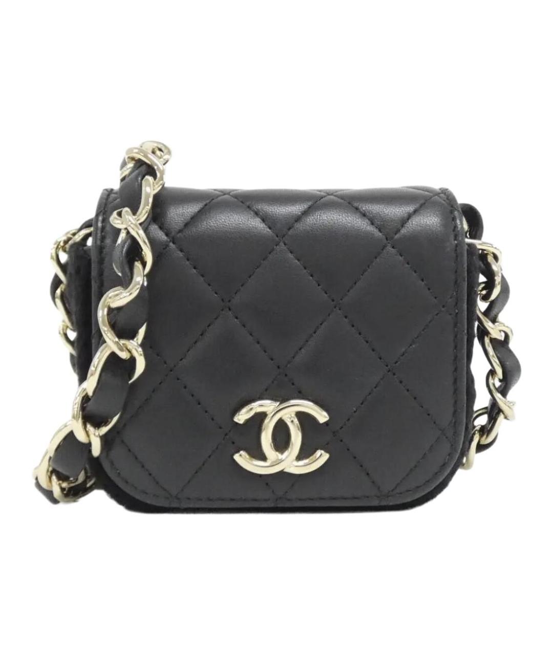 CHANEL Черная кожаная сумка через плечо, фото 1