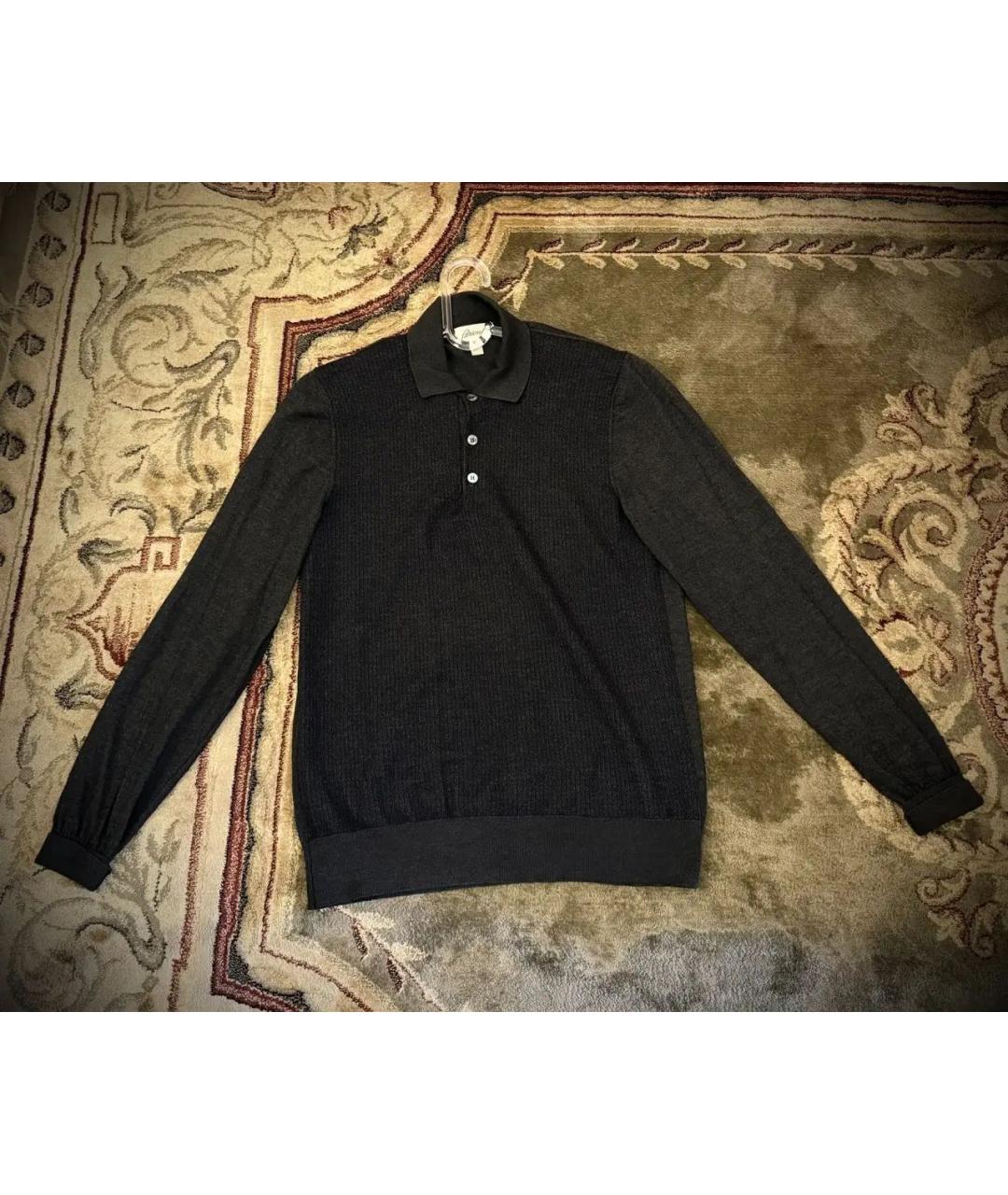 BRIONI Антрацитовое поло с длинным рукавом, фото 3