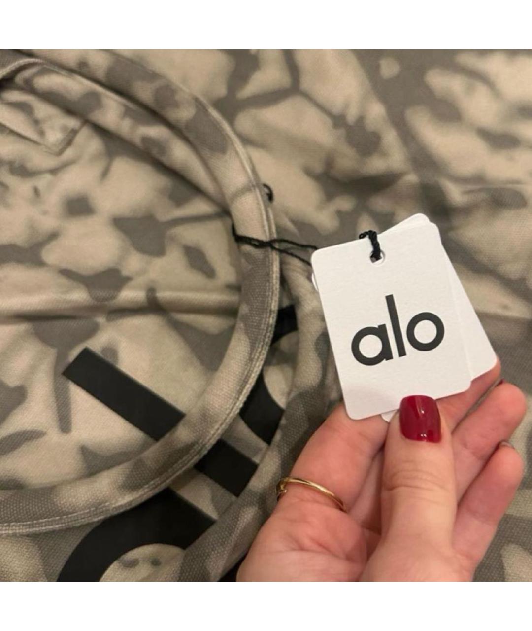 ALO YOGA Серая хлопковая дорожная/спортивная сумка, фото 6