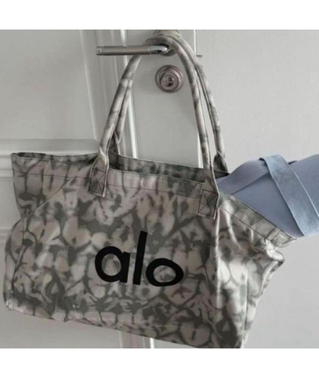 ALO YOGA Серая хлопковая дорожная/спортивная сумка, фото 2