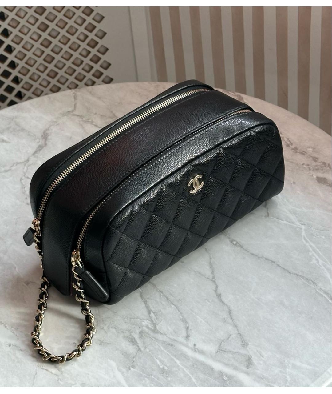 CHANEL Черная кожаная косметичка, фото 2