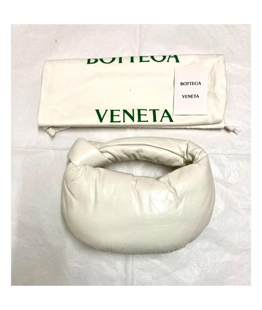 BOTTEGA VENETA Белая кожаная сумка с короткими ручками, фото 3